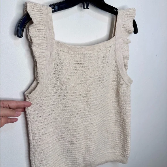 Loft Outlet Crochet Knit Ruffle Tank - Picture 4 of 6